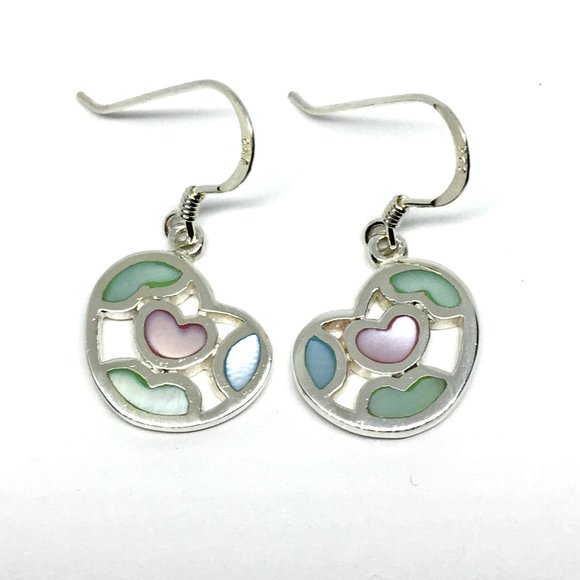 Abstract Love ~ Sterling Silver Dangle Earrings - Picture 3 of 5